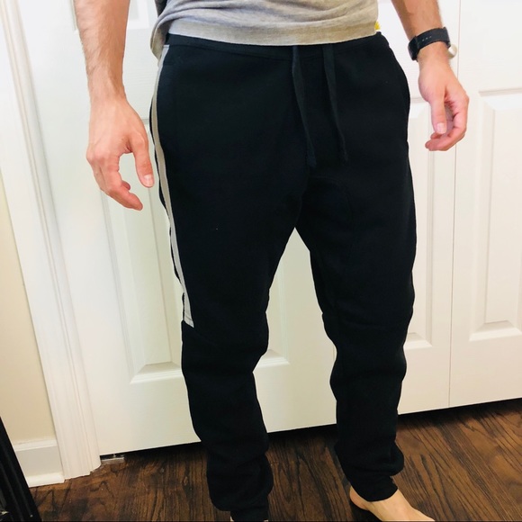 Other - NEW Black Grey Stripe Slim Fit Jogger Sweatpants M